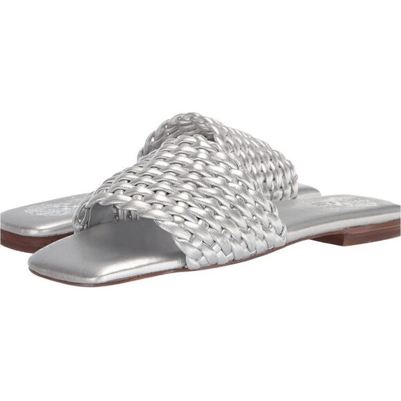 Vince Camuto Arissa Woven Flat Sandal in Pewter. SZ 6.5M - Picture 7 of 10